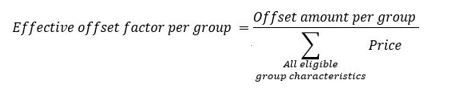 Effective offset factor per group