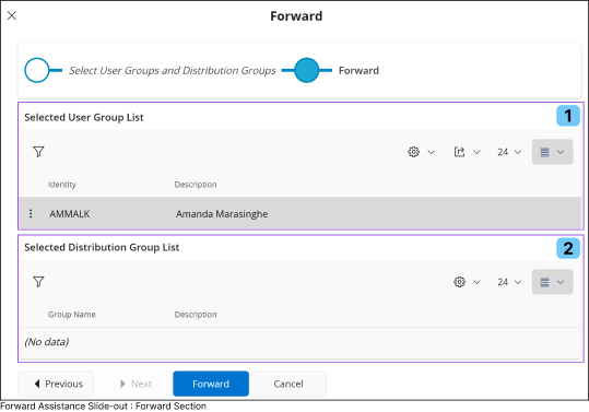 Forward Assistance Slide-out : Forward Section