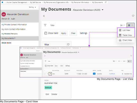 My Document Page Card View