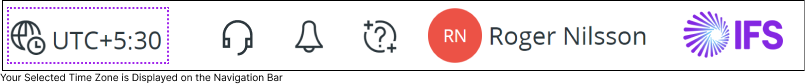 Time Zone Displayed on Top Bar