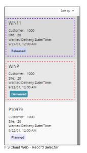 IFS Cloud Web Record Selector