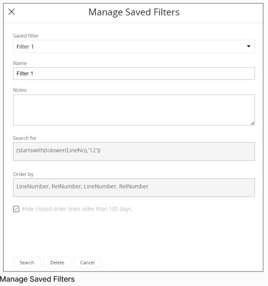 Manage Saved Filters