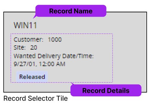 Record Selector Tile