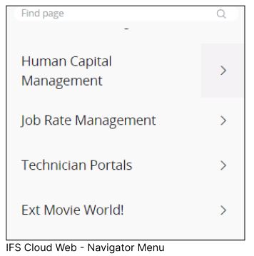 Shortcut Key Navigator Menu