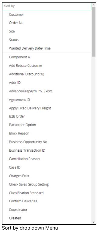 sort by drop down menu