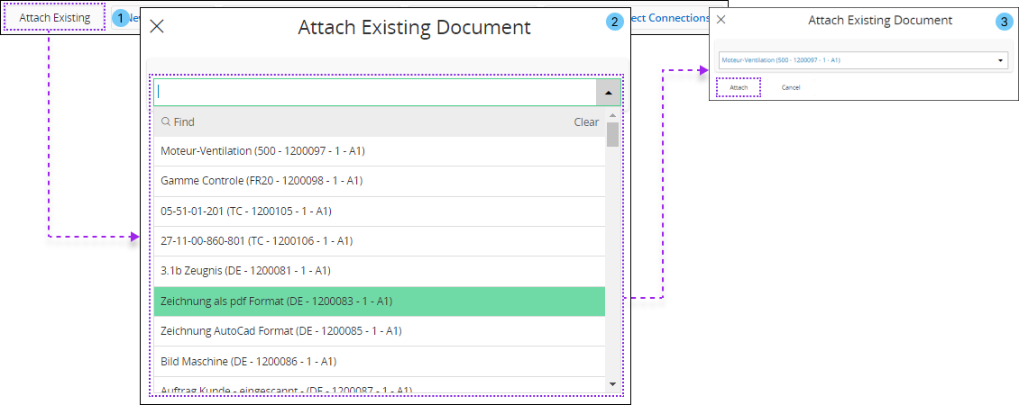 attach existing doc