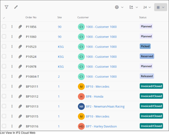 list view