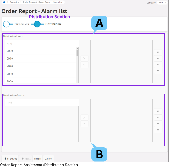 Order Report Assistance: Distribution Section