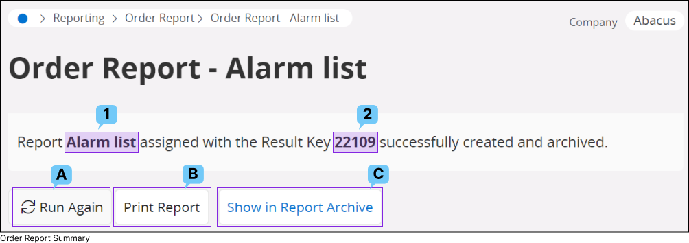 Order Report Summary