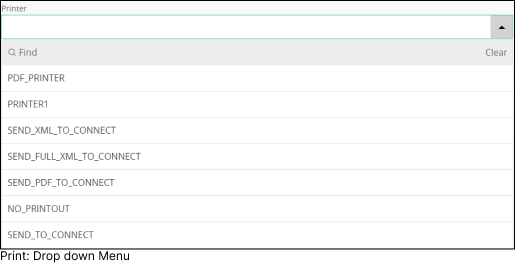 Print : Drop down Menu
