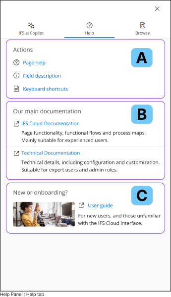 Help Panel : Help Tab