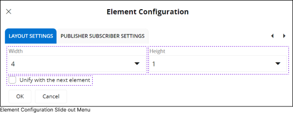 Element Configuration Slide Out Menu