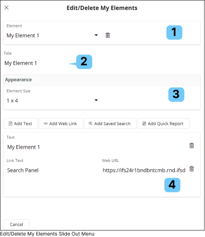 Edit / Delete My Elements