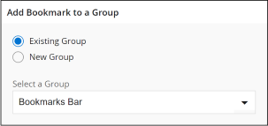Add Bookmark to Existing Group