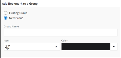 Adding Bookmark to a New Group