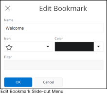 Edit Bookmark Slide Out Menu