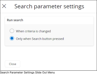 Settings Slide Out Menu