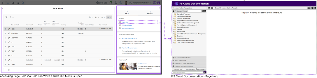 Accessing Page Help While Slide Out Menu Is Open
