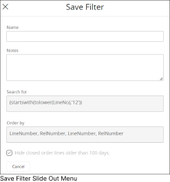 Save a Filter Search