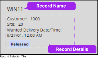 Main Record Selector Tile