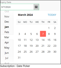 Date Picker : Notification Subscription