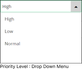 Set Priority Drop Down Menu