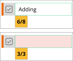 In einem Feld verwendete Zeichen
