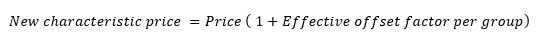 グループの新しい特性価格