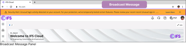 Broadcast Message Panel