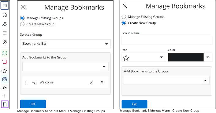 Manage Existing Bookmarks