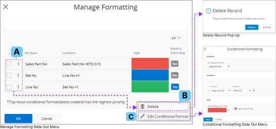 Manage Formatting Section