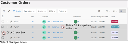 Select Multiple Rows