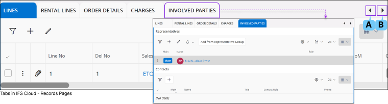Tabs in Records Page