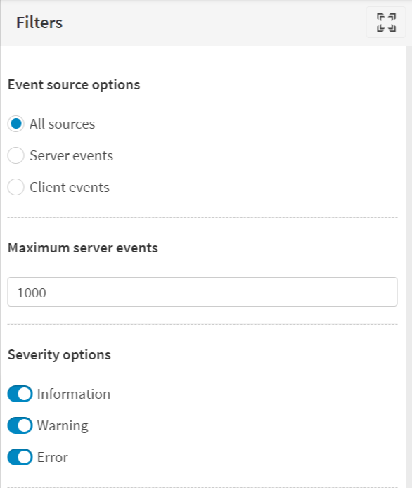 Event Filters Panel