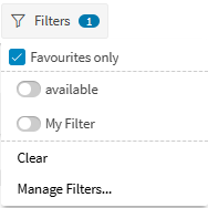 Favourite Filter Dropdown