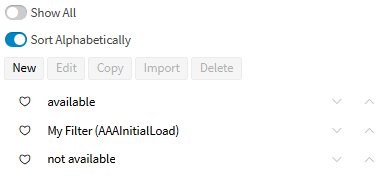 Manage Filters