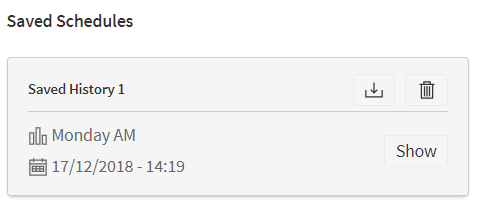 Saved Schedules