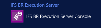 IFS BR Execution Server Start menu