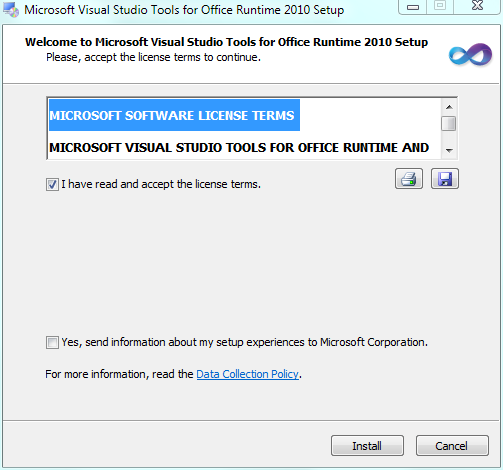 microsoft visual studio for office runtime download