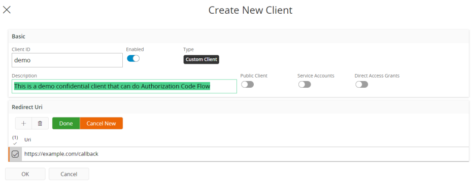 Creation of a confidential client regsitration for Authorization Code Flow in Solution Manager.