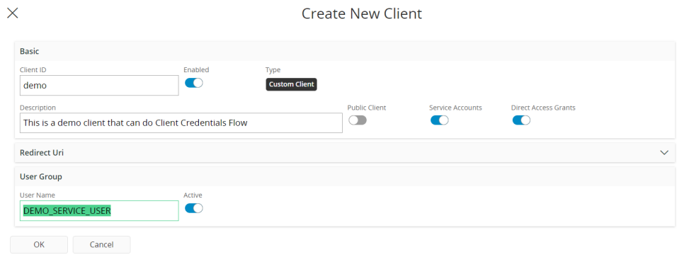 A client setup for the IFS IAM for use with Client Credentials Flow.