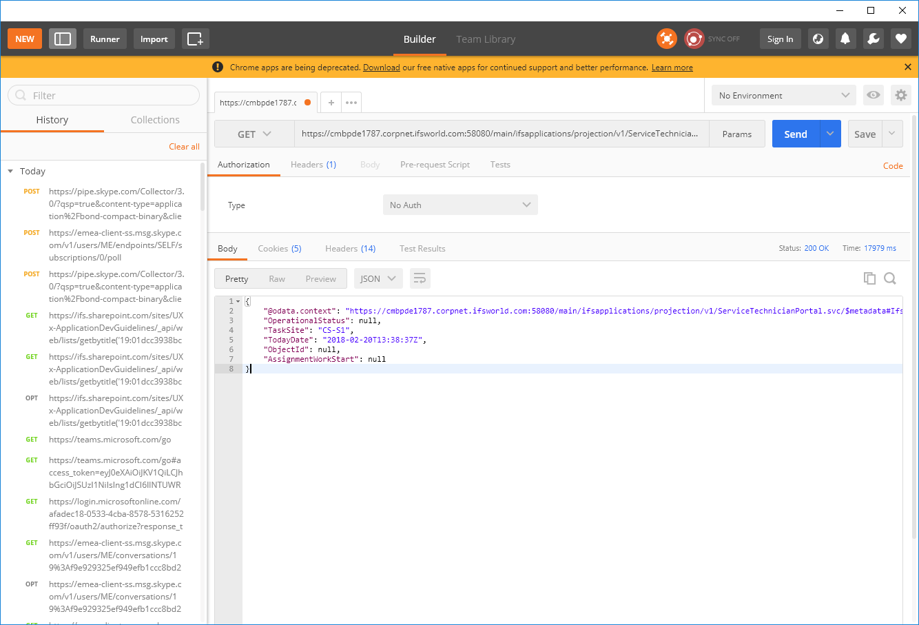 Testing GET request with POSTMAN