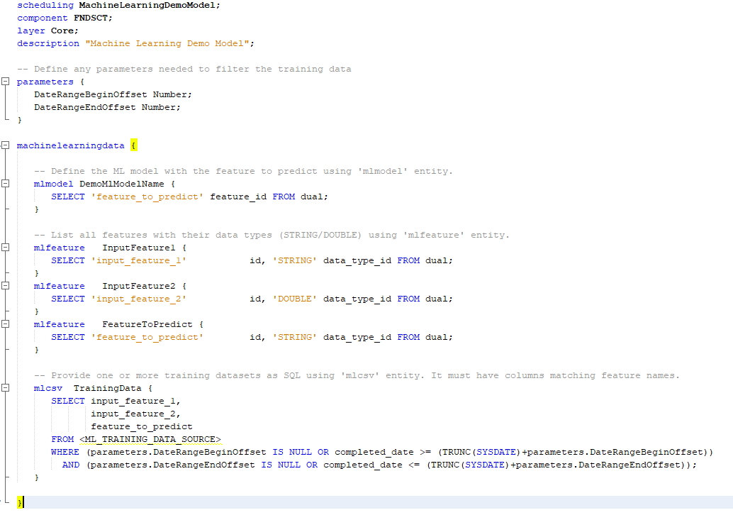 Example Machine Learning Model