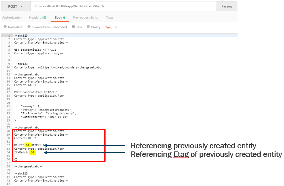 Referencing Created Entity & ETag