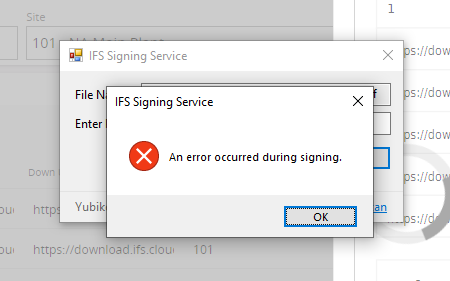 Signing error