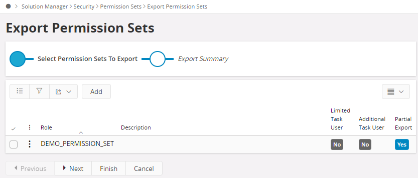 Export Permission Set