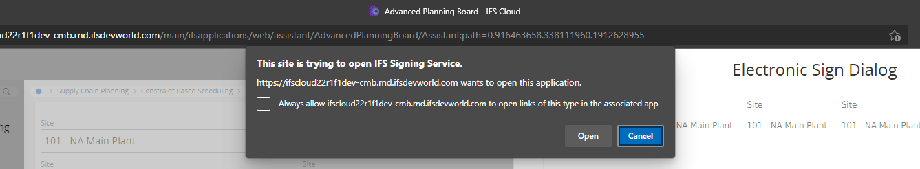 Invoke "IFS Signing Service"