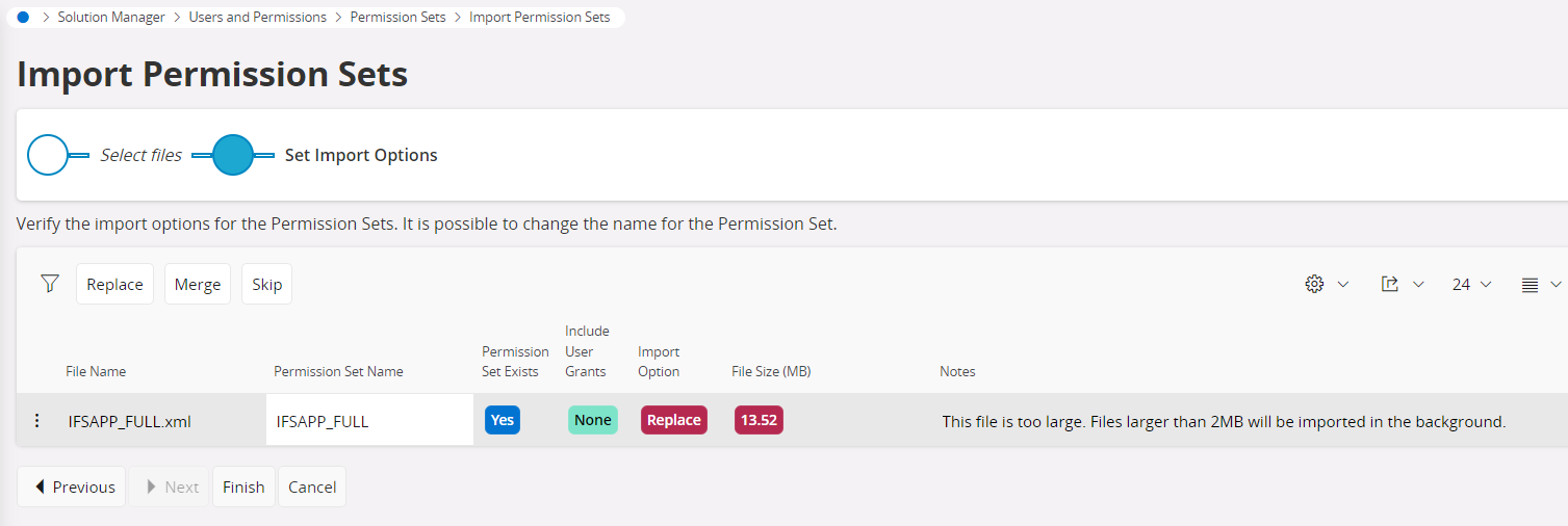 Import Permission Set step 2