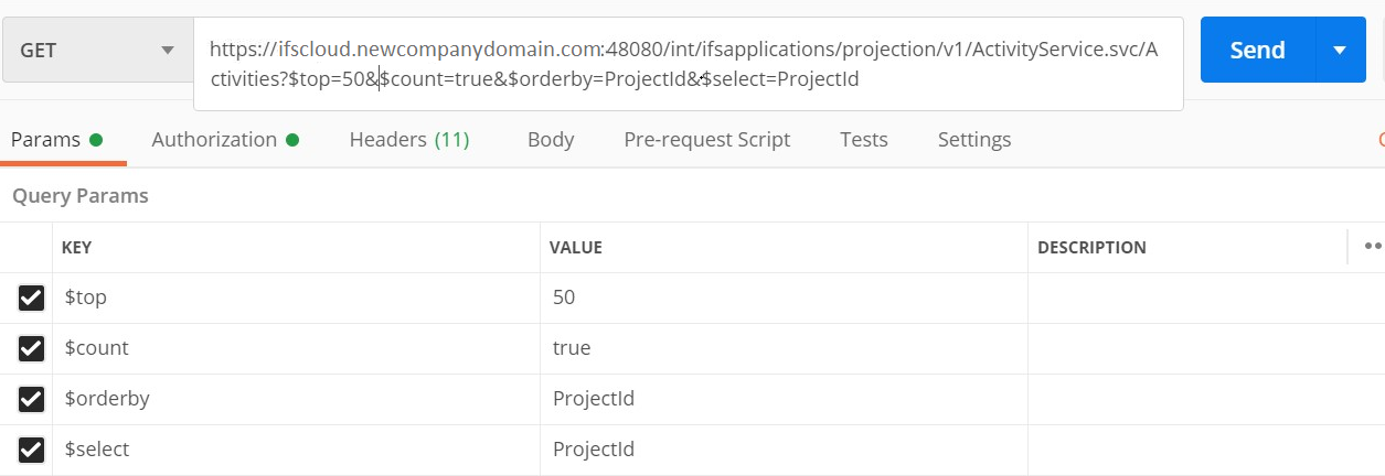 combination of query options