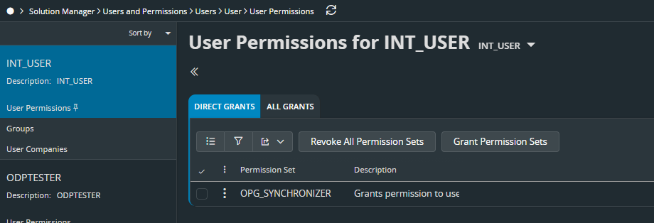 Granting OPG_SYNCHRONIZER to the user